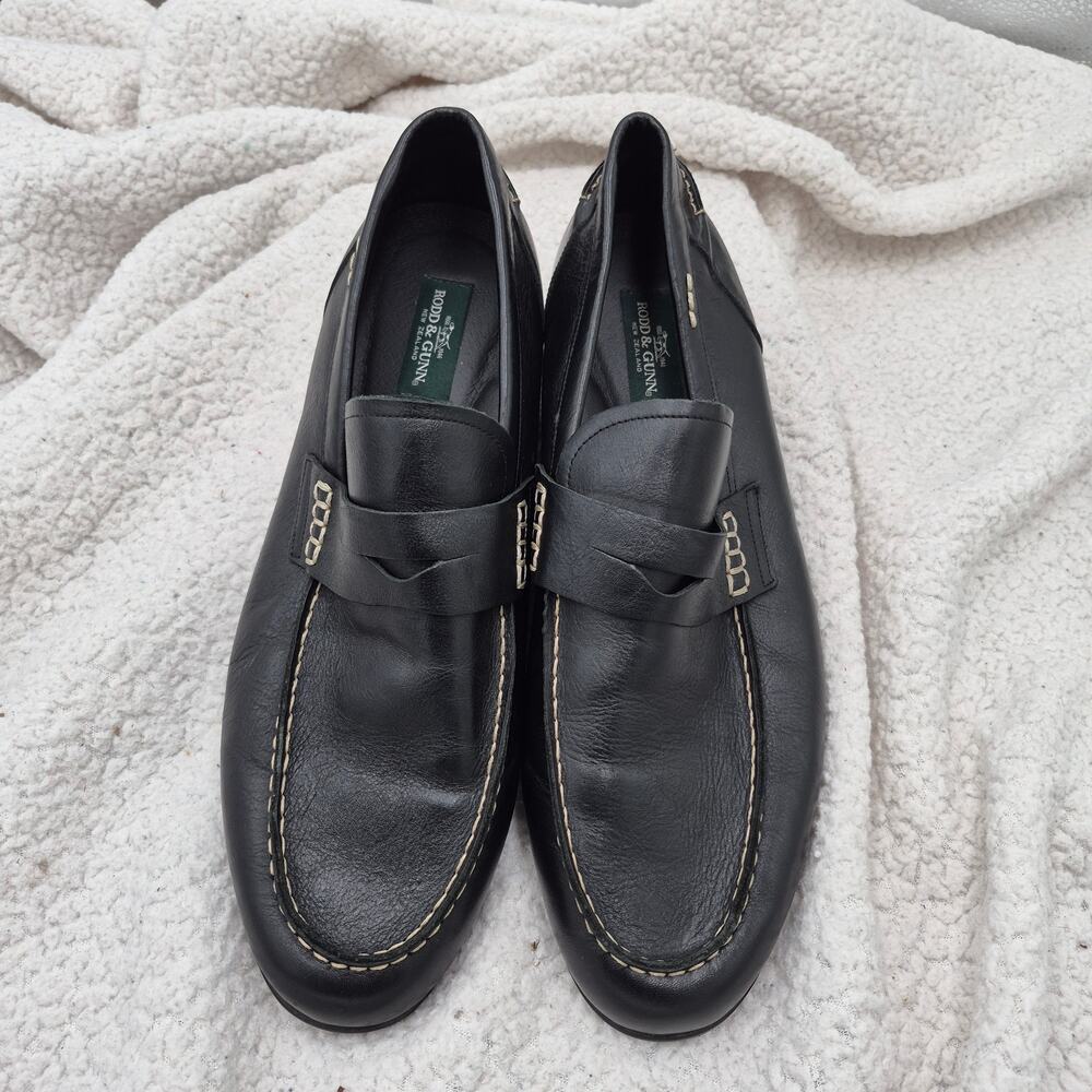 Rodd & Gunn St James Penny Loafer Black Leather Men size 12